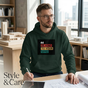 Diseño de sudadera con texto calmado 'Sé amable co