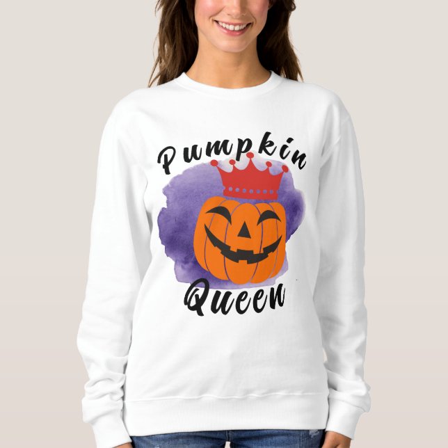 Diseño de sudaderas de la casa de calabaza Reina H (Anverso)