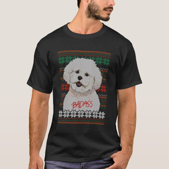 Diseño de sudaderas Navidades feos de Bichon Frise (Anverso)