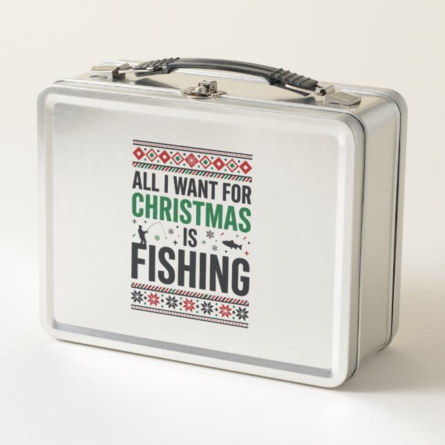 Diseño de suéter feo de pesca de Navidad (Anverso)