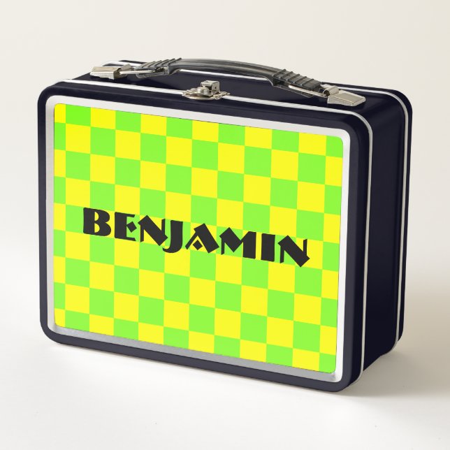 Diseño de tablero de ajedrez verde y amarillo de l (Anverso)