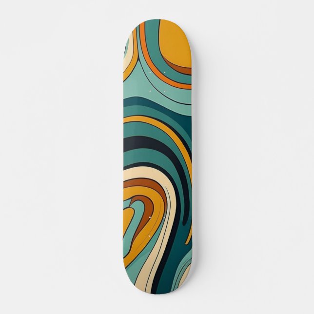 Diseño de tablero de skateboard de tonos ondulados (Anverso )