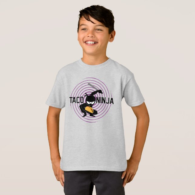 Diseño de Taco Ninja - Camiseta básica para niños (Anverso completo)