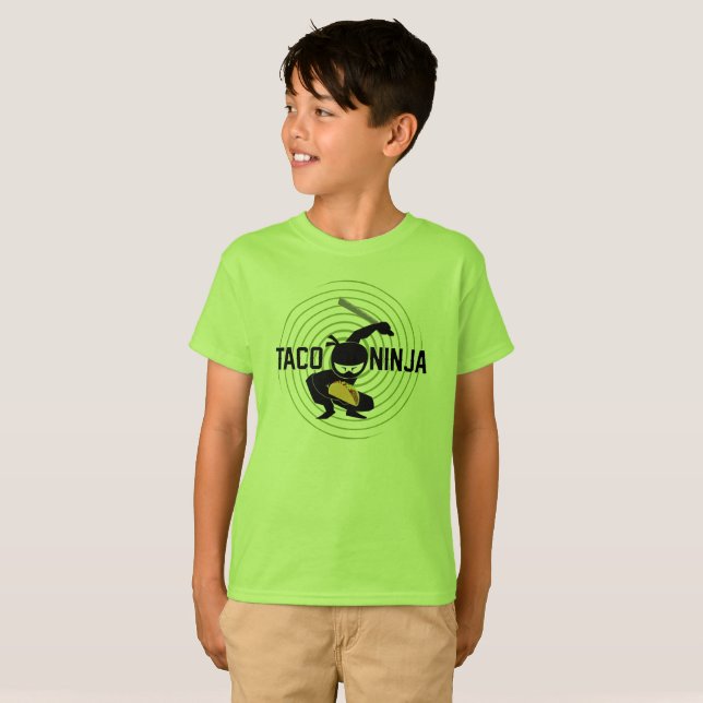 Diseño de Taco Ninja - Camiseta básica para niños (Anverso completo)