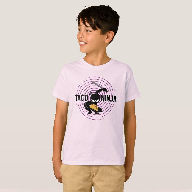 Diseño de Taco Ninja - Camiseta básica para niños (Anverso completo)