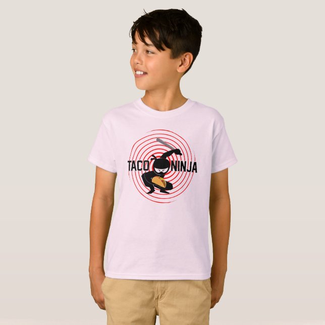 Diseño de Taco Ninja - Camiseta básica para niños (Anverso completo)