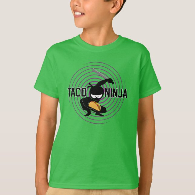 Diseño de Taco Ninja - Camiseta básica para niños (Anverso)