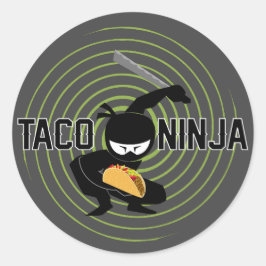 Diseño de Taco Ninja - Pegatinas redondos clásicos