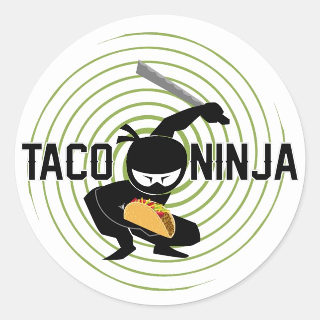 Diseño de Taco Ninja - Pegatinas redondos clásicos (Anverso)