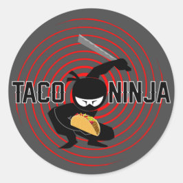 Diseño de Taco Ninja - Pegatinas redondos clásicos