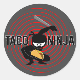 Diseño de Taco Ninja - Pegatinas redondos clásicos