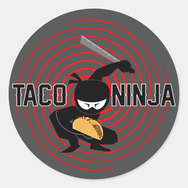 Diseño de Taco Ninja - Pegatinas redondos clásicos (Anverso)