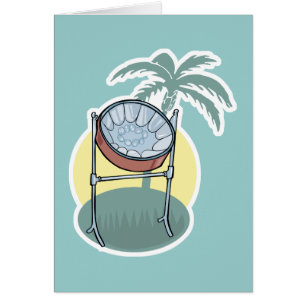 diseño de tambor de acero y palmera