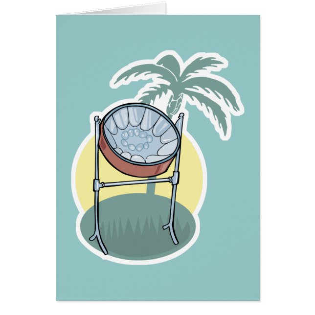 diseño de tambor de acero y palmera (Frente)