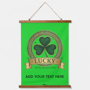 Diseño de tapiz de pared celta Shamrock irlandés a