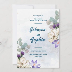 Diseño de tarjeta Boda Blue Lilies