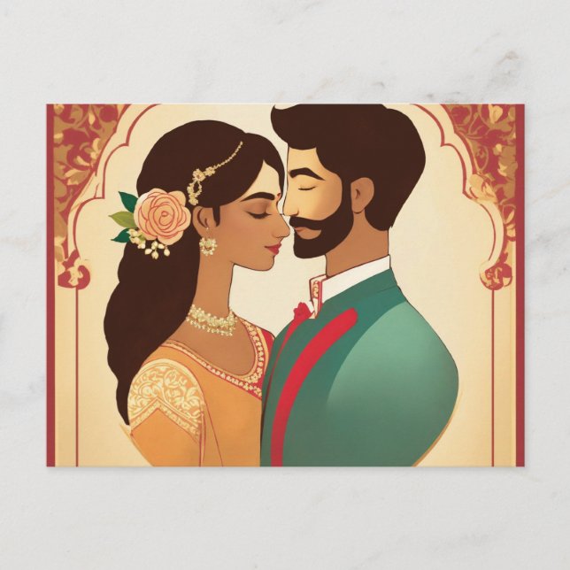 diseño de tarjeta boda, sencillo y elegante, parej (Anverso)