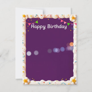 Diseño de tarjeta con marco de imagen de Feliz Cum