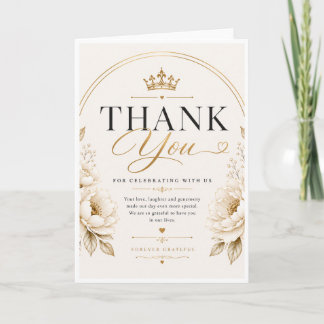 Diseño de tarjeta de agradecimiento de boda elegan