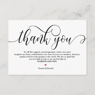 Diseño de tarjeta de agradecimiento de boda rústic