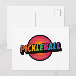 diseño de tarjeta de anuncio de pickleball en blan