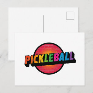 diseño de tarjeta de anuncio de pickleball en blan
