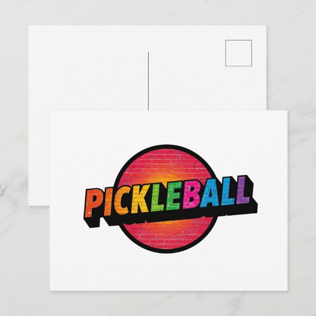 diseño de tarjeta de anuncio de pickleball en blan (Anverso / Reverso)