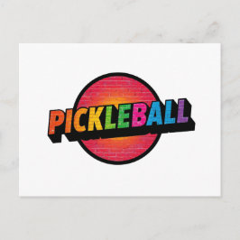 diseño de tarjeta de anuncio de pickleball en blan