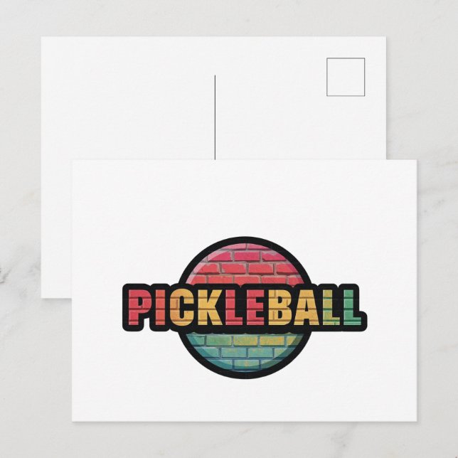 diseño de tarjeta de anuncio de pickleball en blan (Anverso / Reverso)