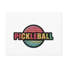 diseño de tarjeta de anuncio de pickleball en blan