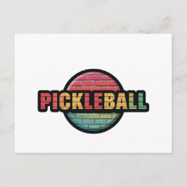 diseño de tarjeta de anuncio de pickleball en blan