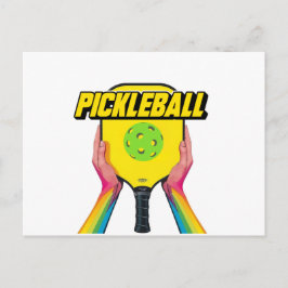 diseño de tarjeta de anuncio de pickleball en blan