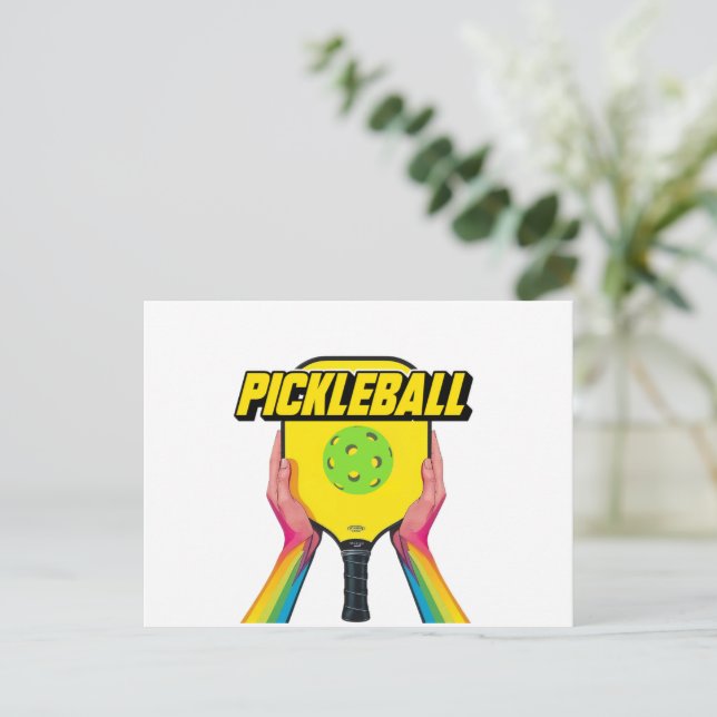 diseño de tarjeta de anuncio de pickleball en blan (Anverso de pie)