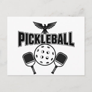 diseño de tarjeta de anuncio de pickleball en blan