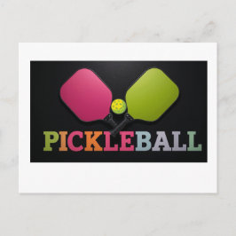 diseño de tarjeta de anuncio de pickleball en blan