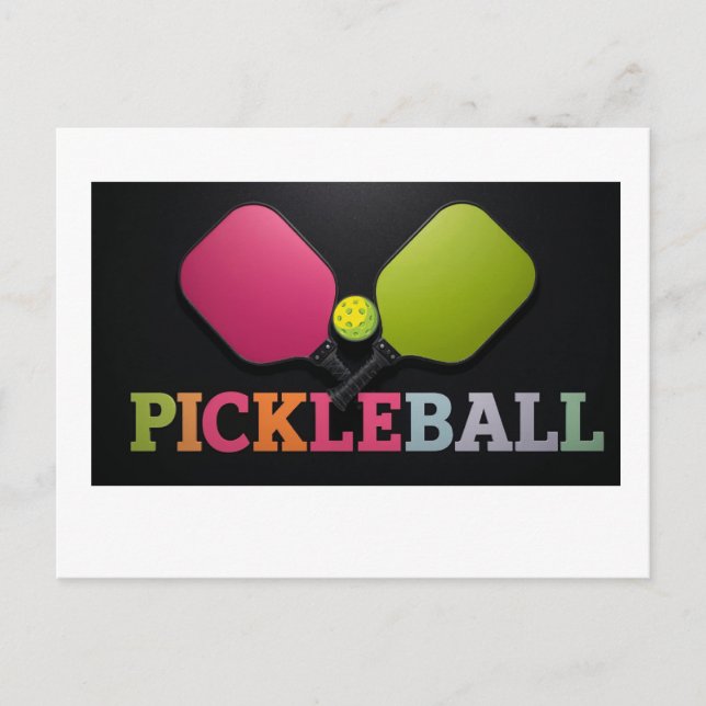 diseño de tarjeta de anuncio de pickleball en blan (Anverso)