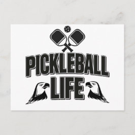 diseño de tarjeta de anuncio de pickleball en blan