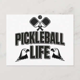 diseño de tarjeta de anuncio de pickleball en blan