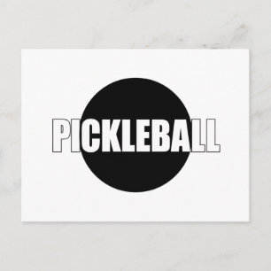 Diseño de tarjeta de anuncio de Pickleball en negr