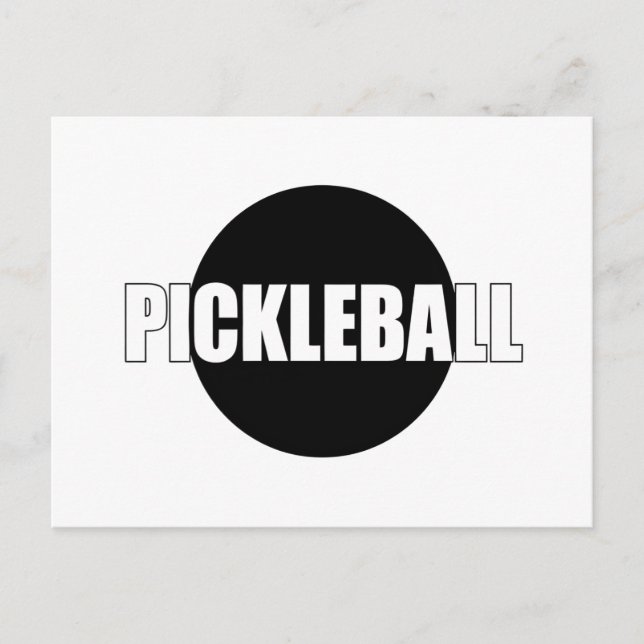 Diseño de tarjeta de anuncio de Pickleball en negr (Anverso)