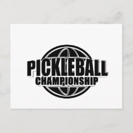 Diseño de tarjeta de anuncio de Pickleball en negr