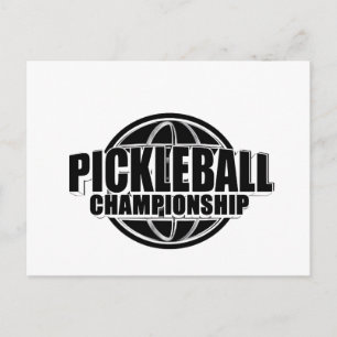 Diseño de tarjeta de anuncio de Pickleball en negr