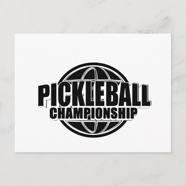 Diseño de tarjeta de anuncio de Pickleball en negr (Anverso)
