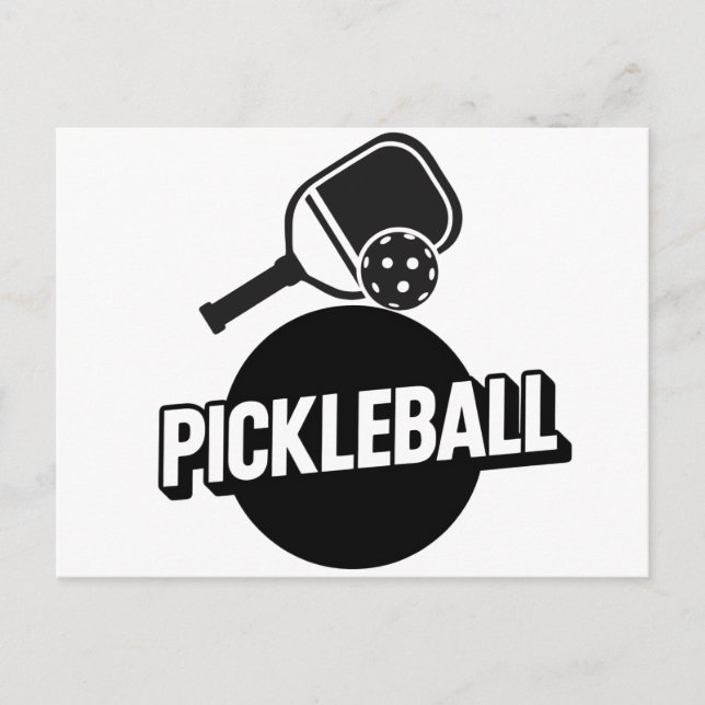 diseño de tarjeta de anuncio de pickleball negro y (Anverso)