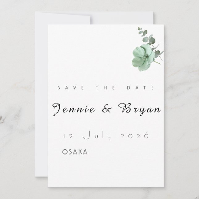 Diseño de tarjeta de boda simple y elegante (Anverso)