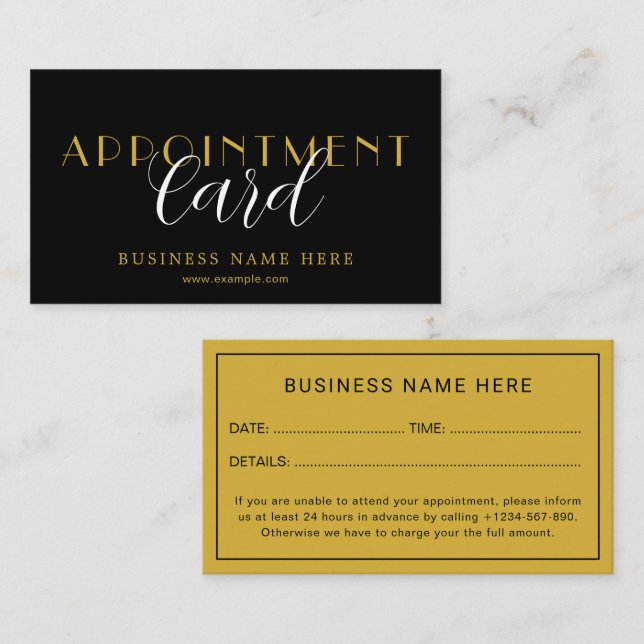 Diseño de Tarjeta de Cita Profesional Elegante (Anverso / Reverso)