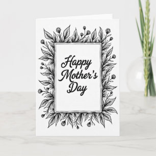 Diseño de Tarjeta de Contorno del Día de las Madre
