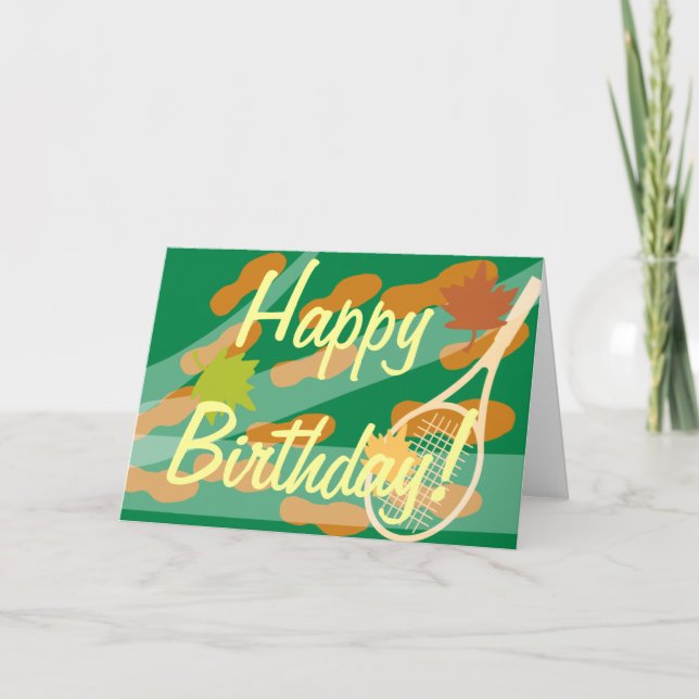 Diseño de tarjeta de cumpleaños de tenis (Anverso)