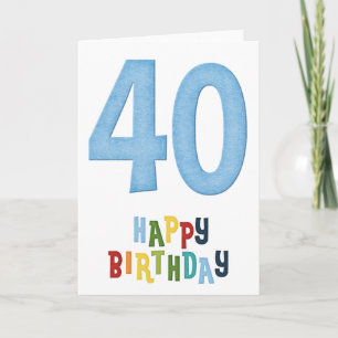 Diseño de tarjeta de cumpleaños feliz número 40, o