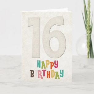 Diseño de tarjeta de cumpleaños feliz para 16 años